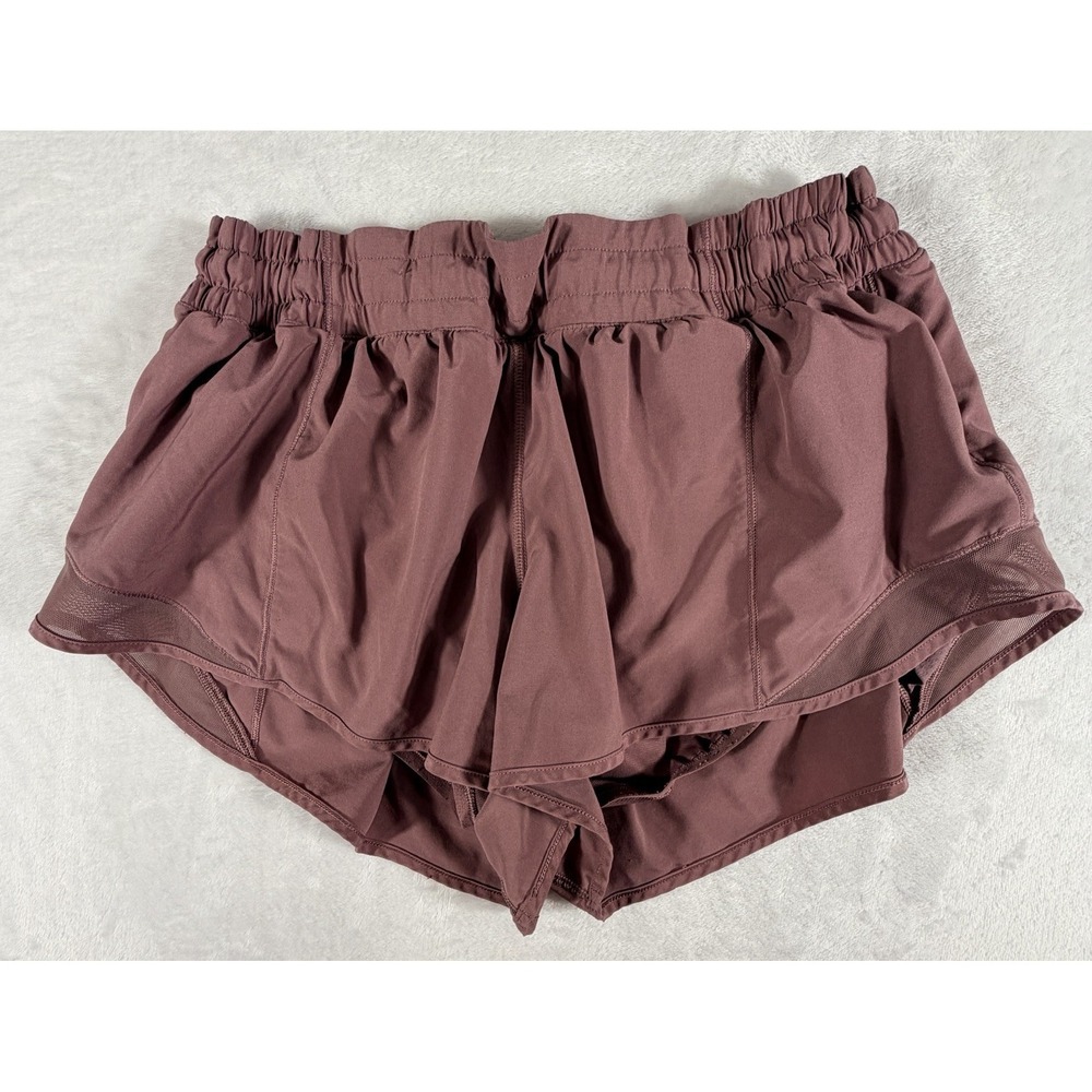 Lululemon Hotty Hot Short Women Sz 12 Figue Rose Blush 2" Mesh Panel Athletic